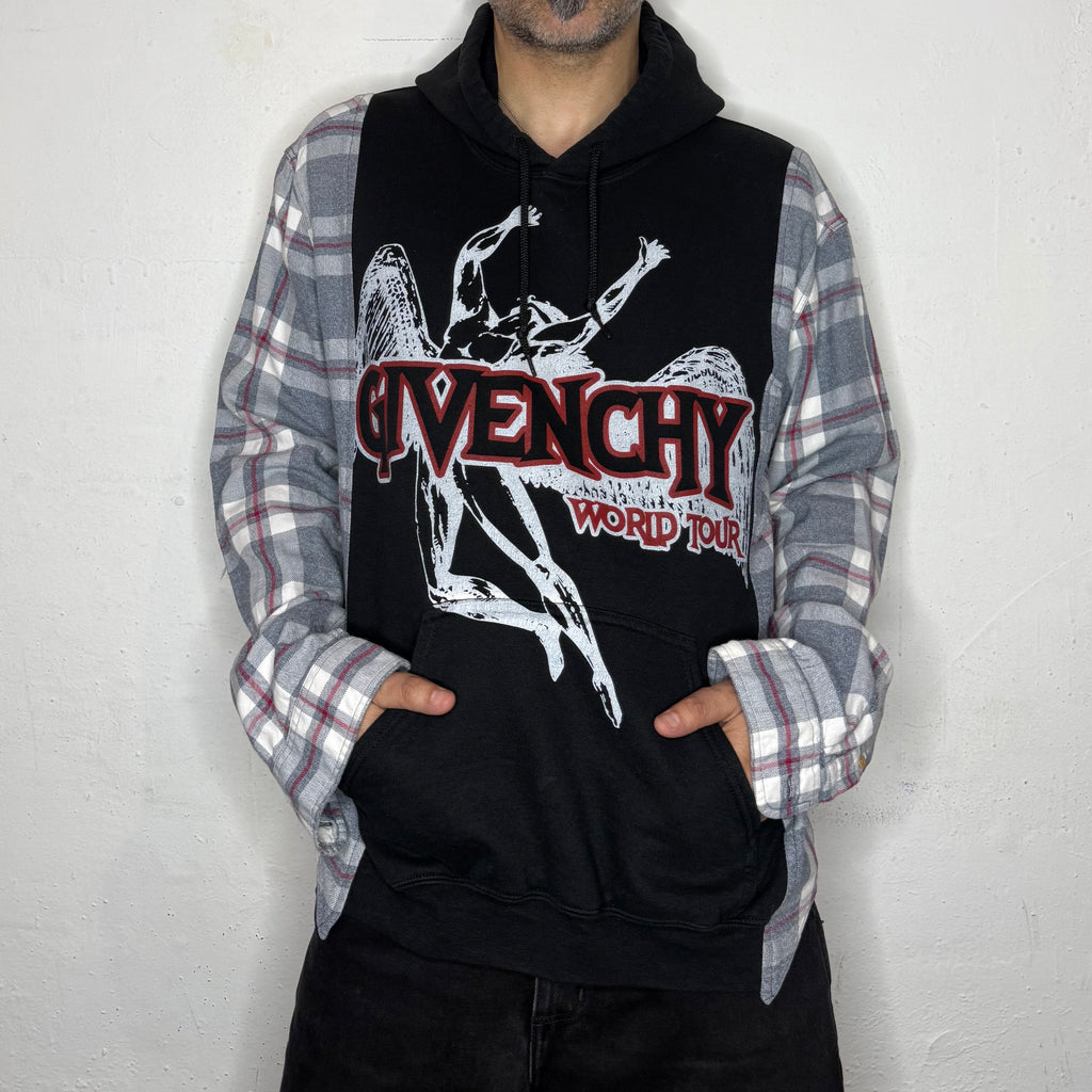 Givenchy World Tour Plaid Hoodie. M