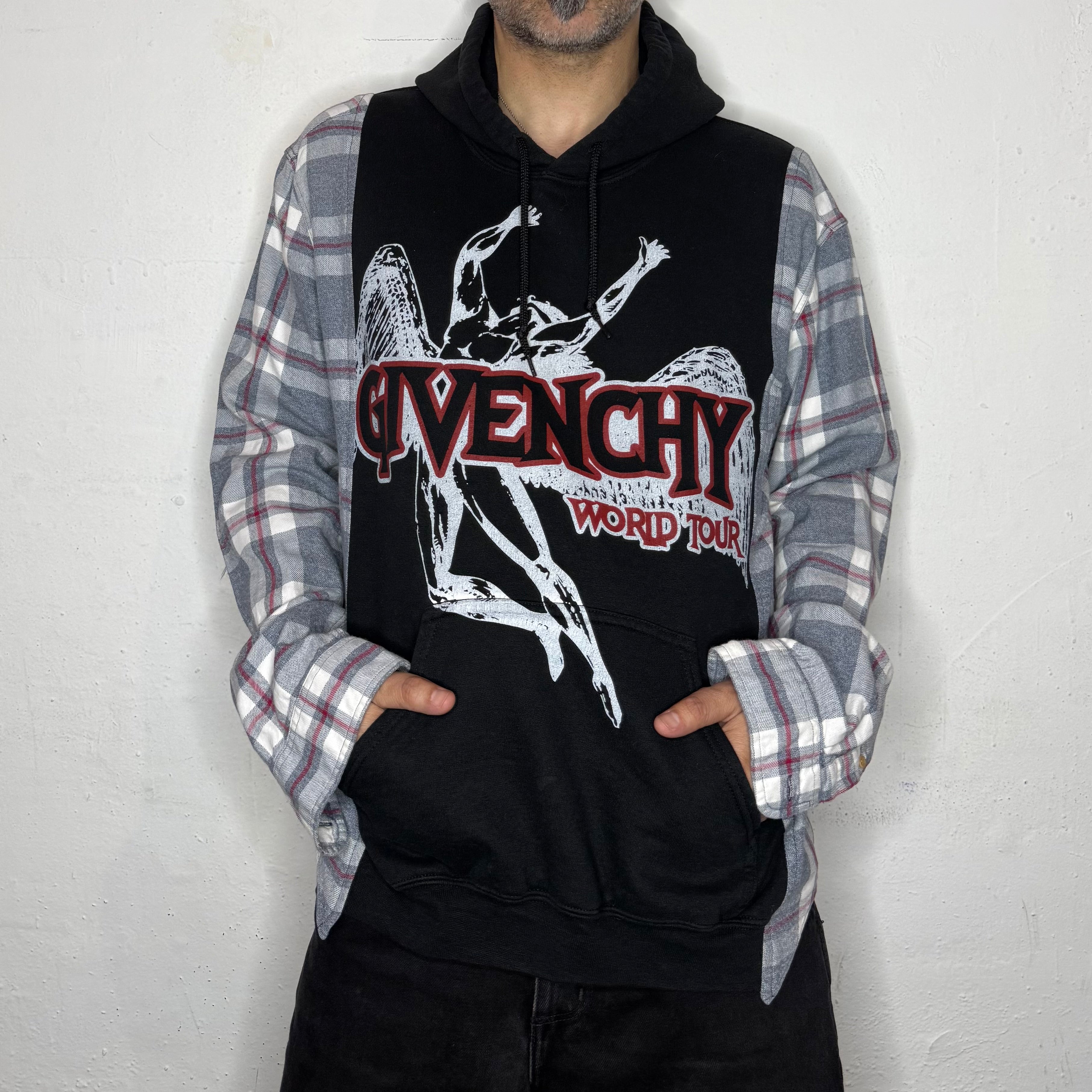 Givenchy World Tour Plaid Hoodie. M