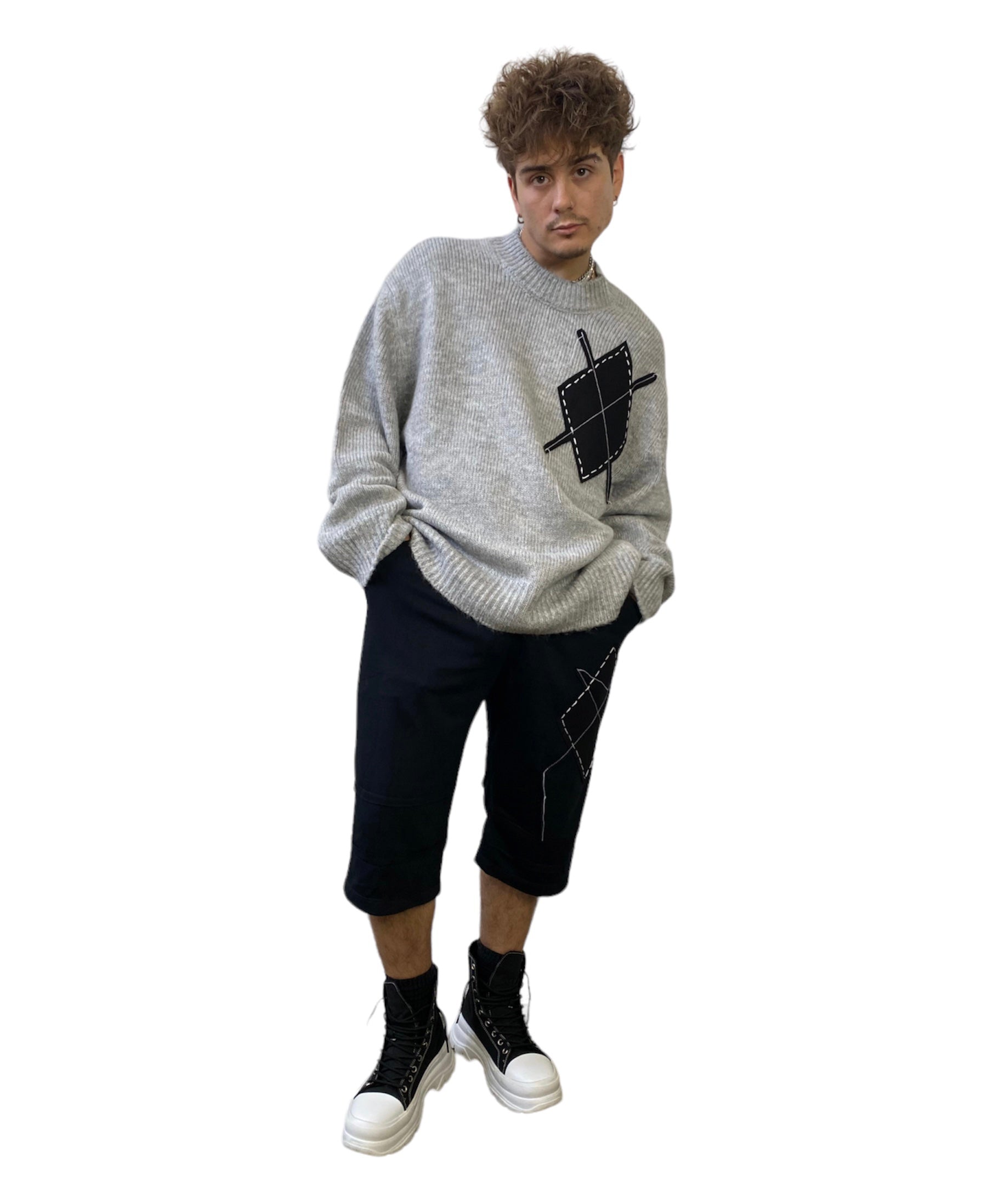 Argyle Fuzzy Sweater. S/M - L/XL