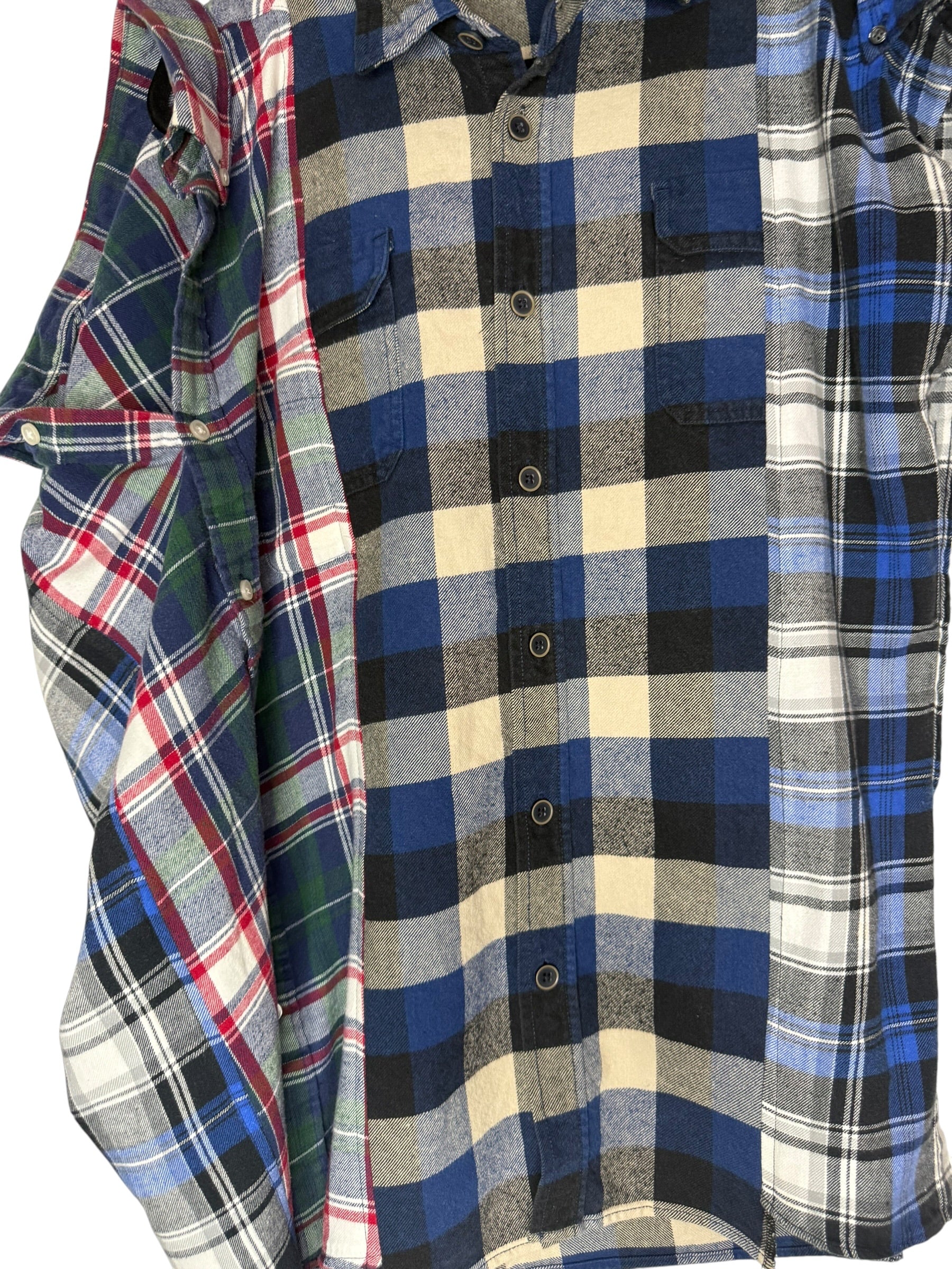 Blue Flannel Button Up Muscle.