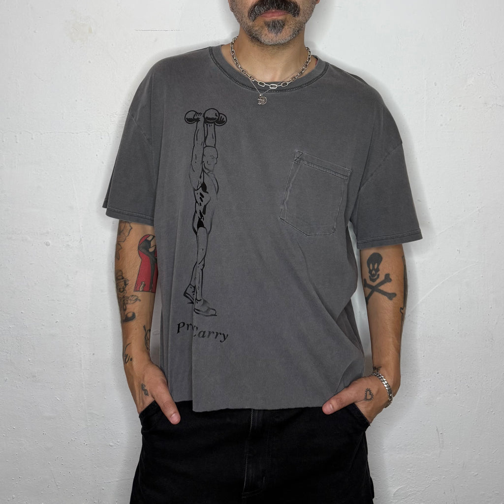 "Press Carry" Crop T-Shirt. XL