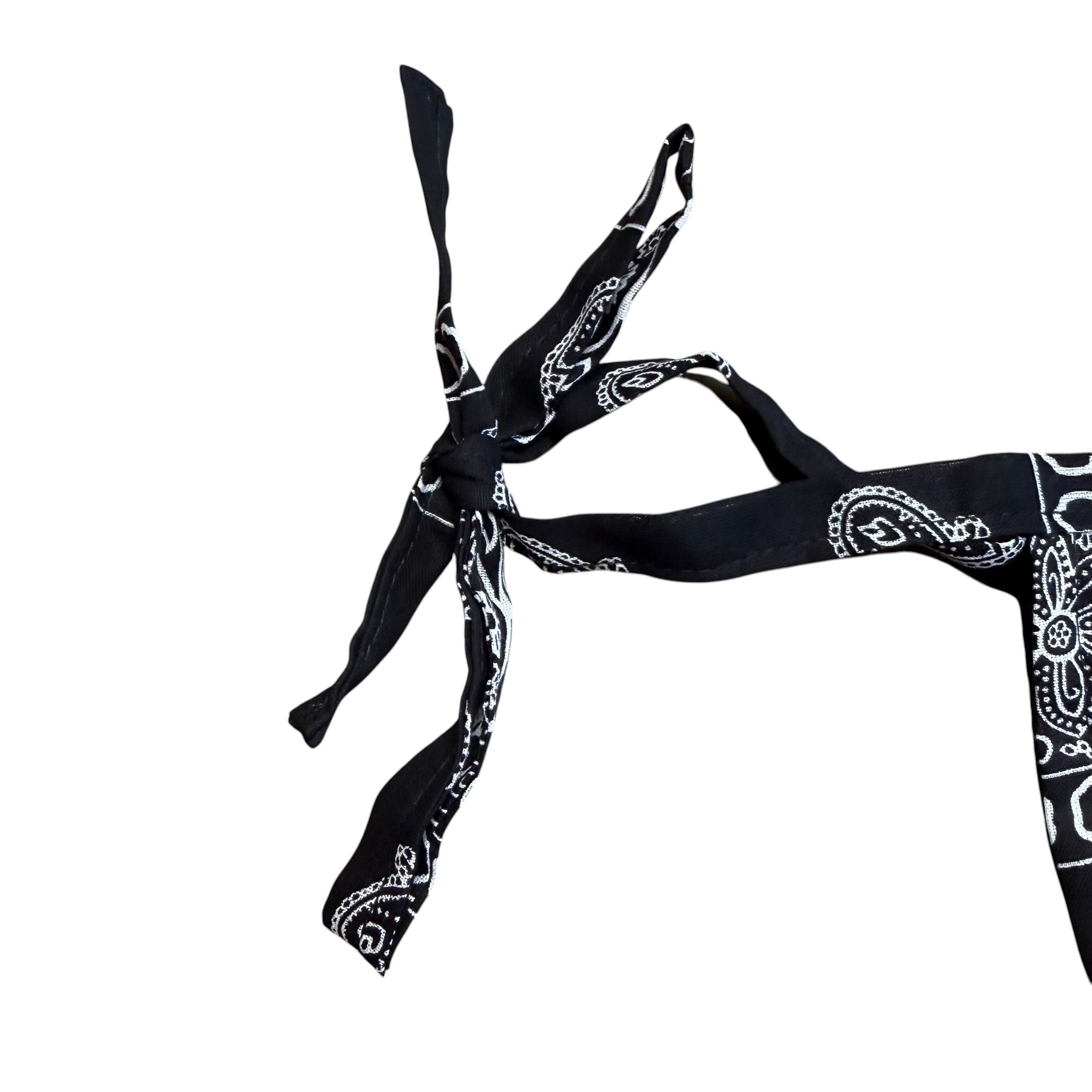 Black Hanky Bandana Thong. O/S
