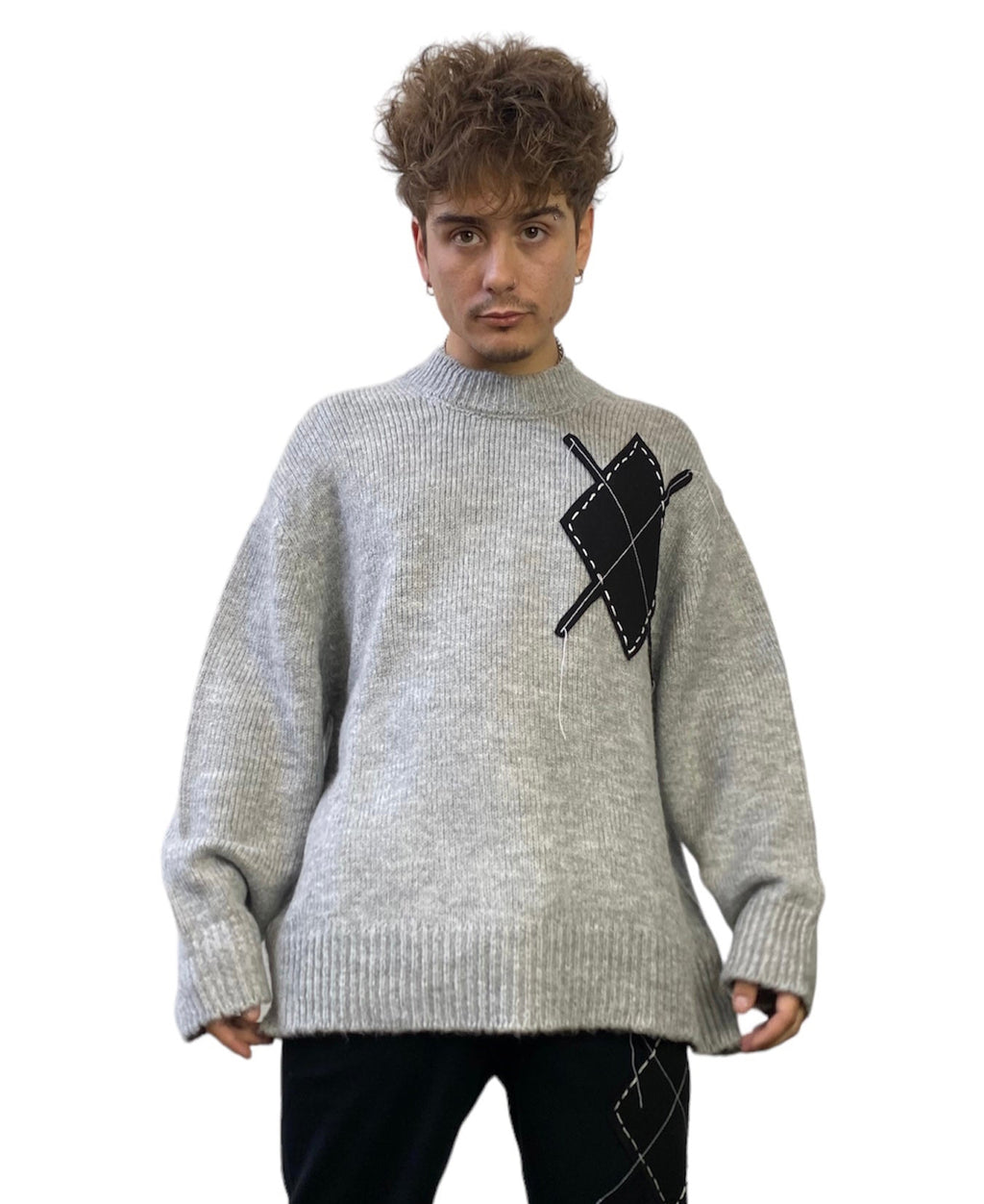 Argyle Fuzzy Sweater. S/M - L/XL