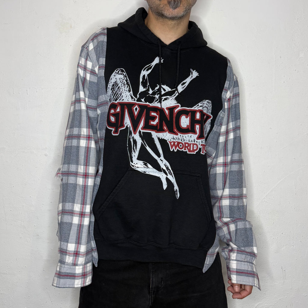 Givenchy World Tour Plaid Hoodie. M