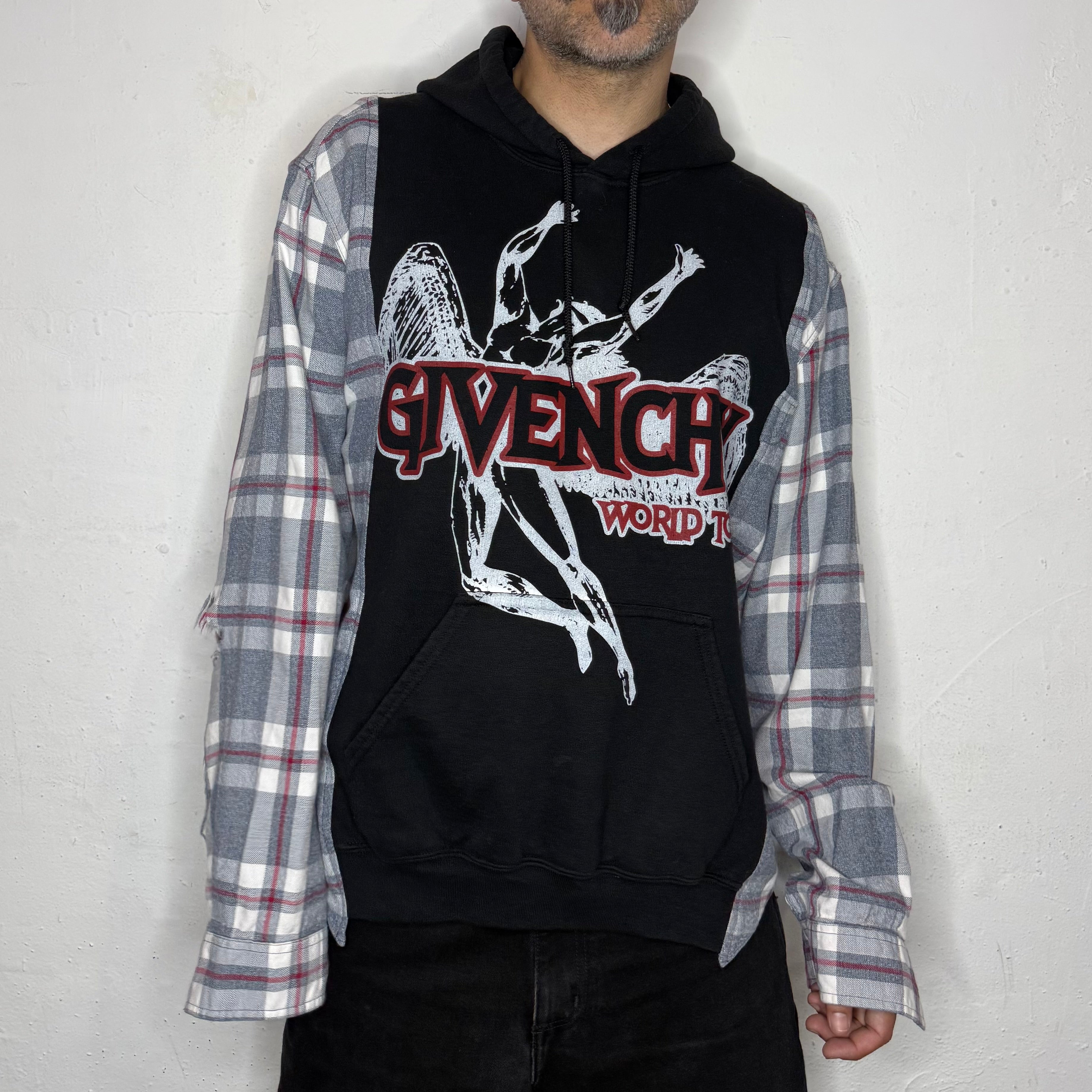 Givenchy World Tour Plaid Hoodie. M