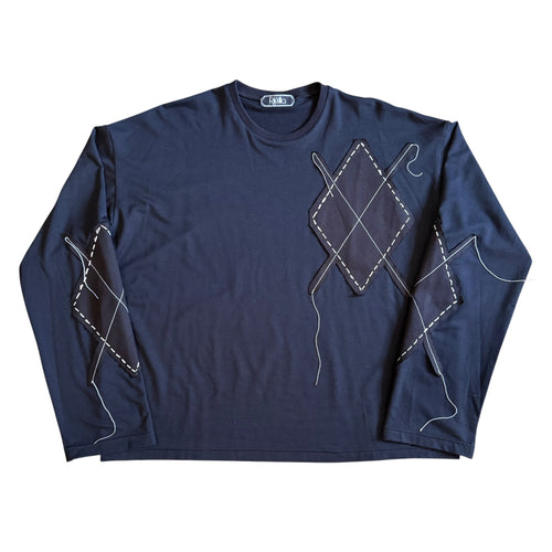Argyle Pullover Sweatshirt. S