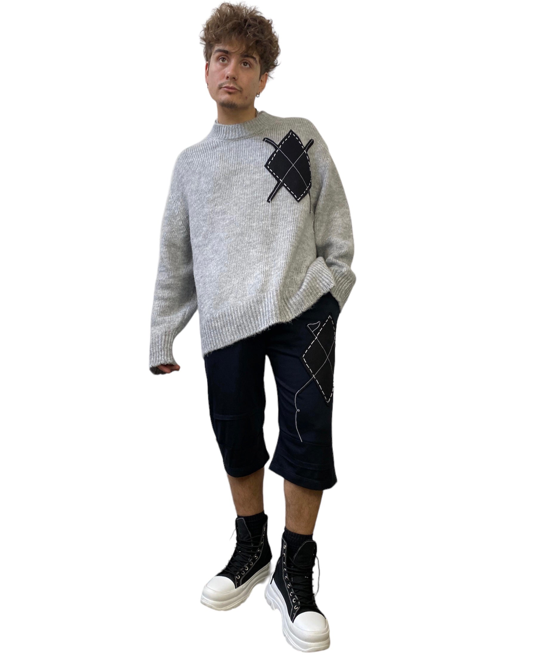 Argyle Fuzzy Sweater. S/M - L/XL
