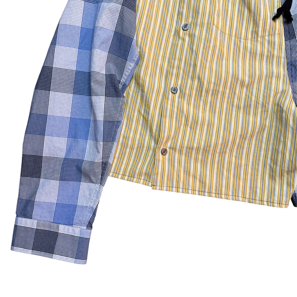 Yellow Plaid Button Up Shorts. O/S