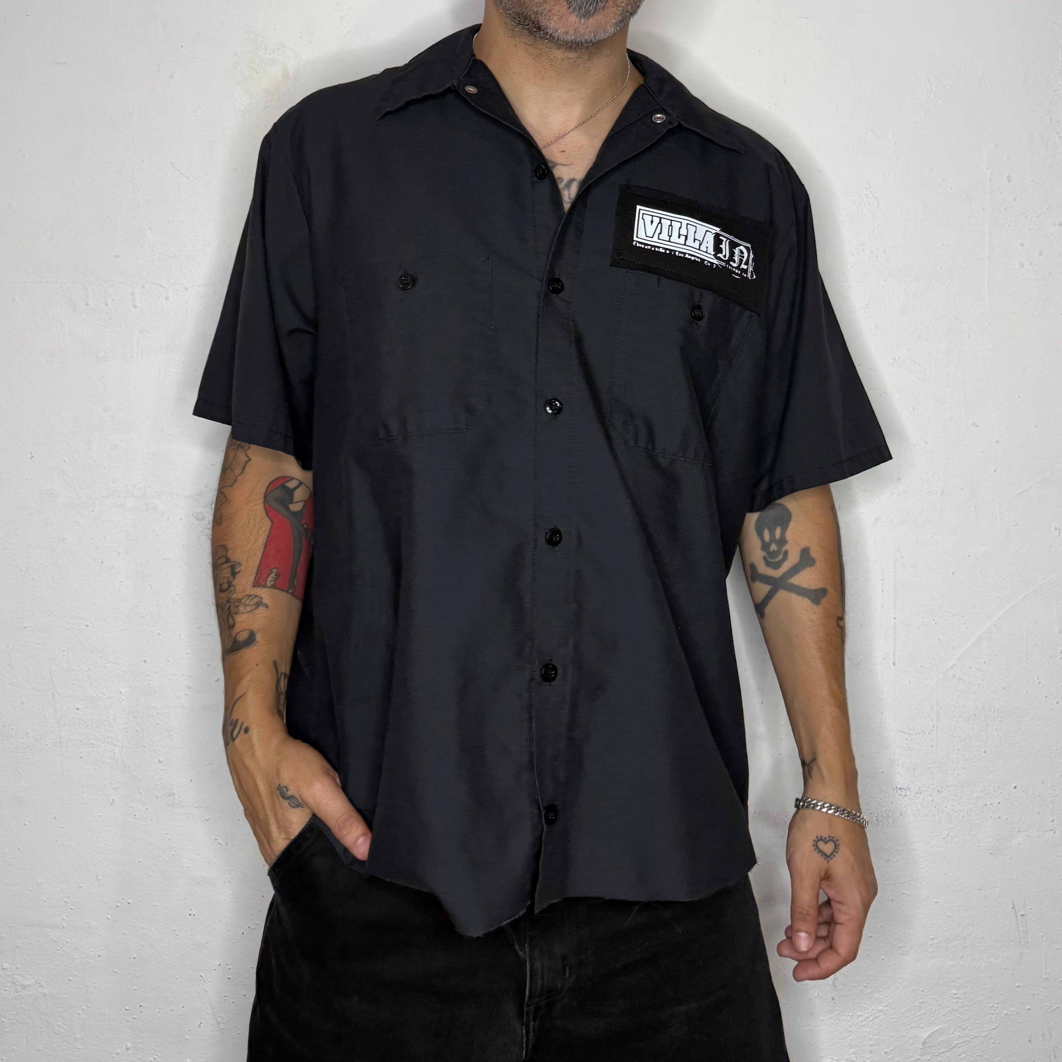 Villain Red Cap Work Shirt. L