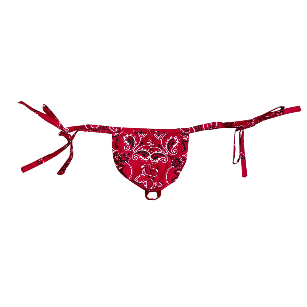 Red Hanky Bandana Thong. O/S