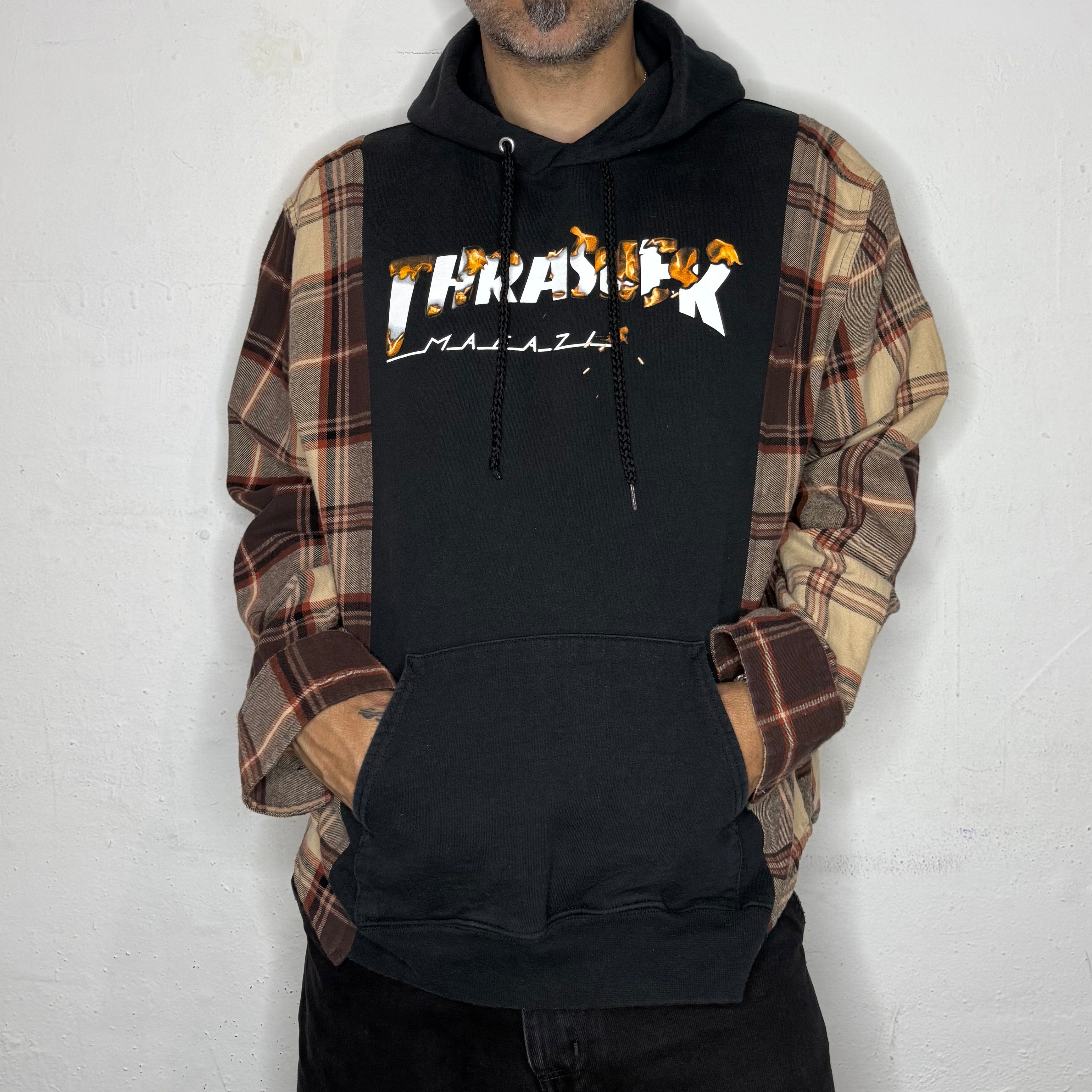 Trasher Plaid Hoodie. M