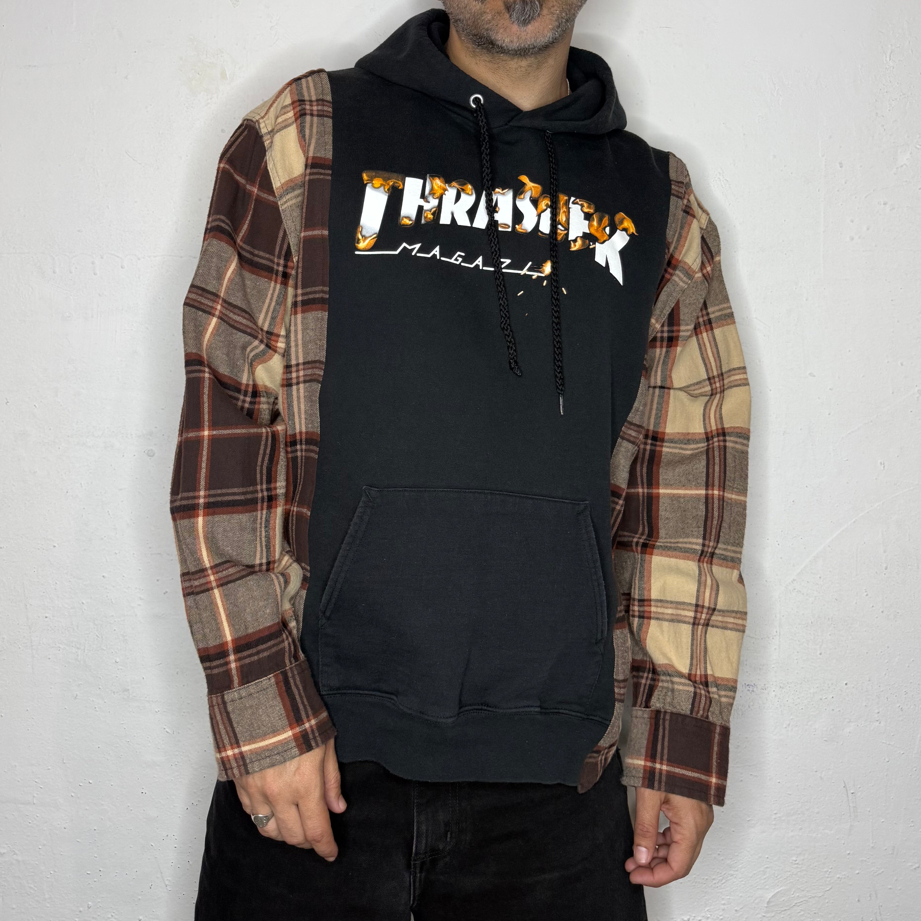 Trasher Plaid Hoodie. M