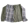 Green Plaid Button Up Shorts. O/S