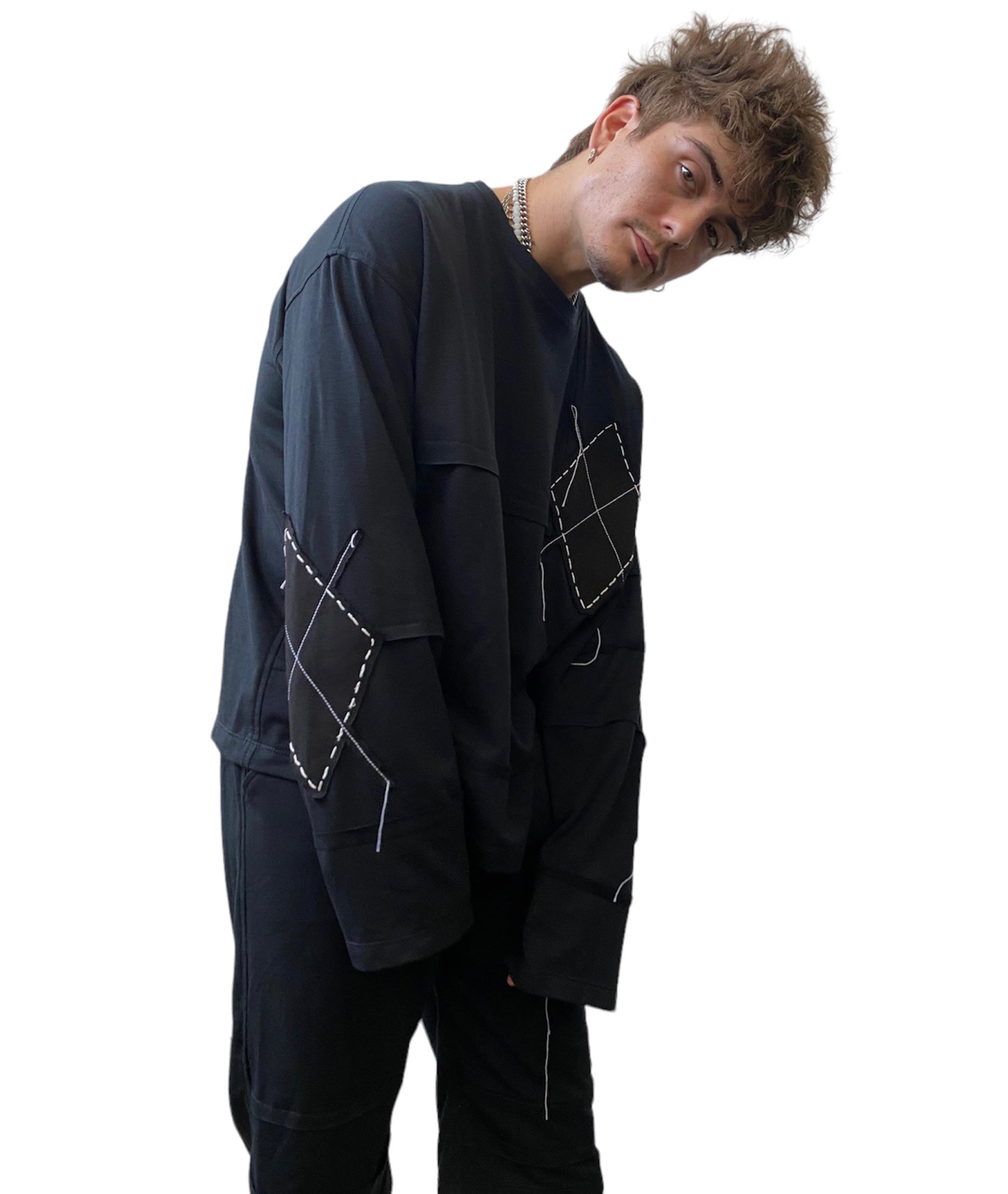Argyle Pullover Sweatshirt. XL