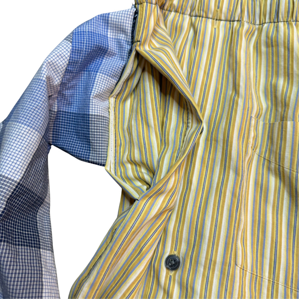 Yellow Plaid Button Up Shorts. O/S