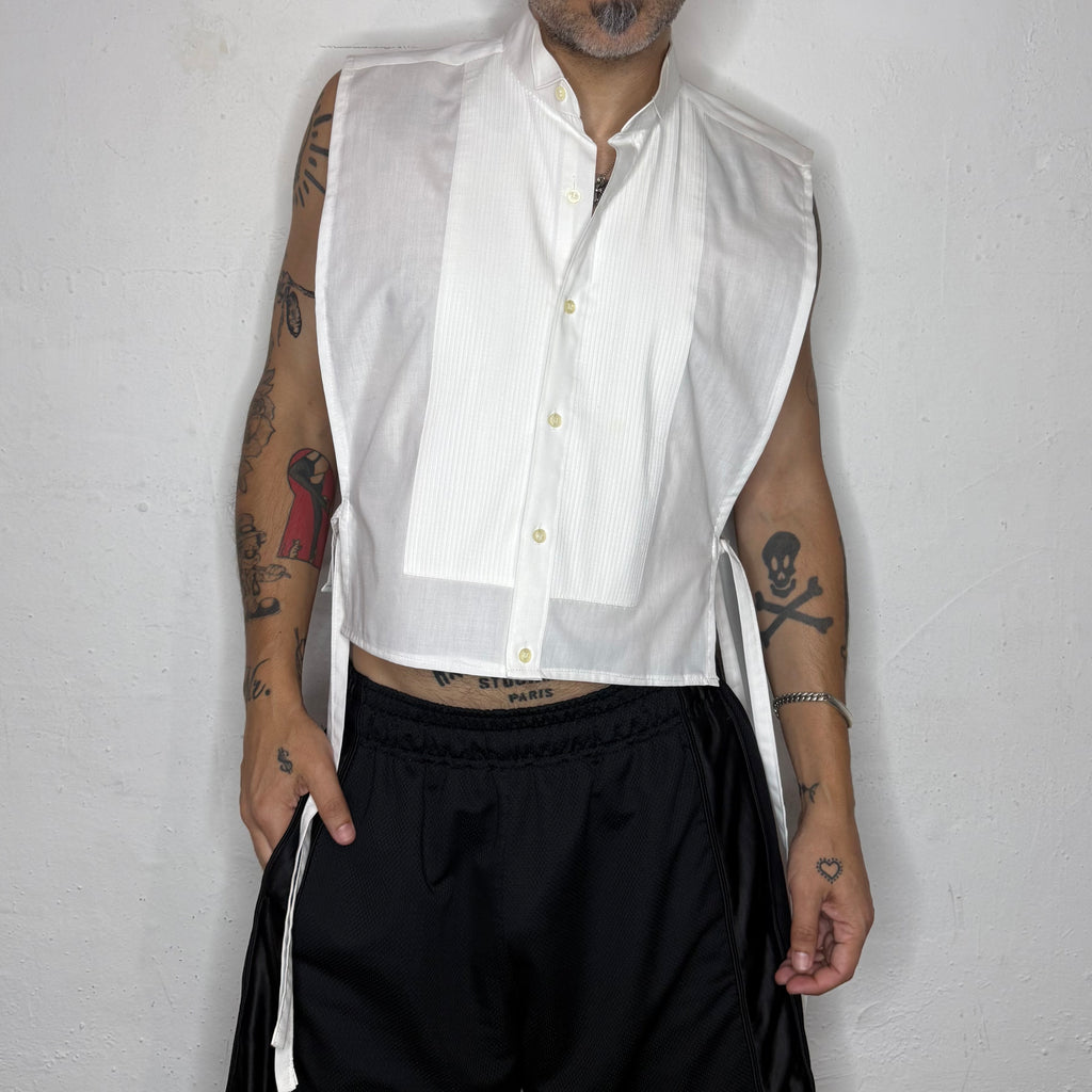Tuxedo Crop Open Side Shirt. O/S
