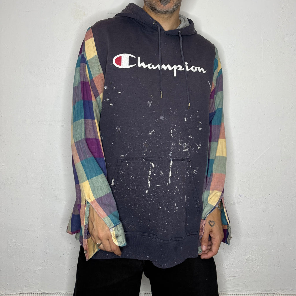 Champion Plaid Hoodie. 2XL