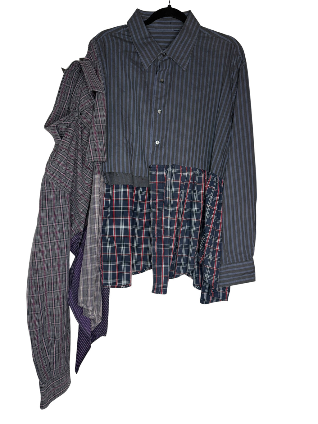 Blue Double Crop Shirt. L