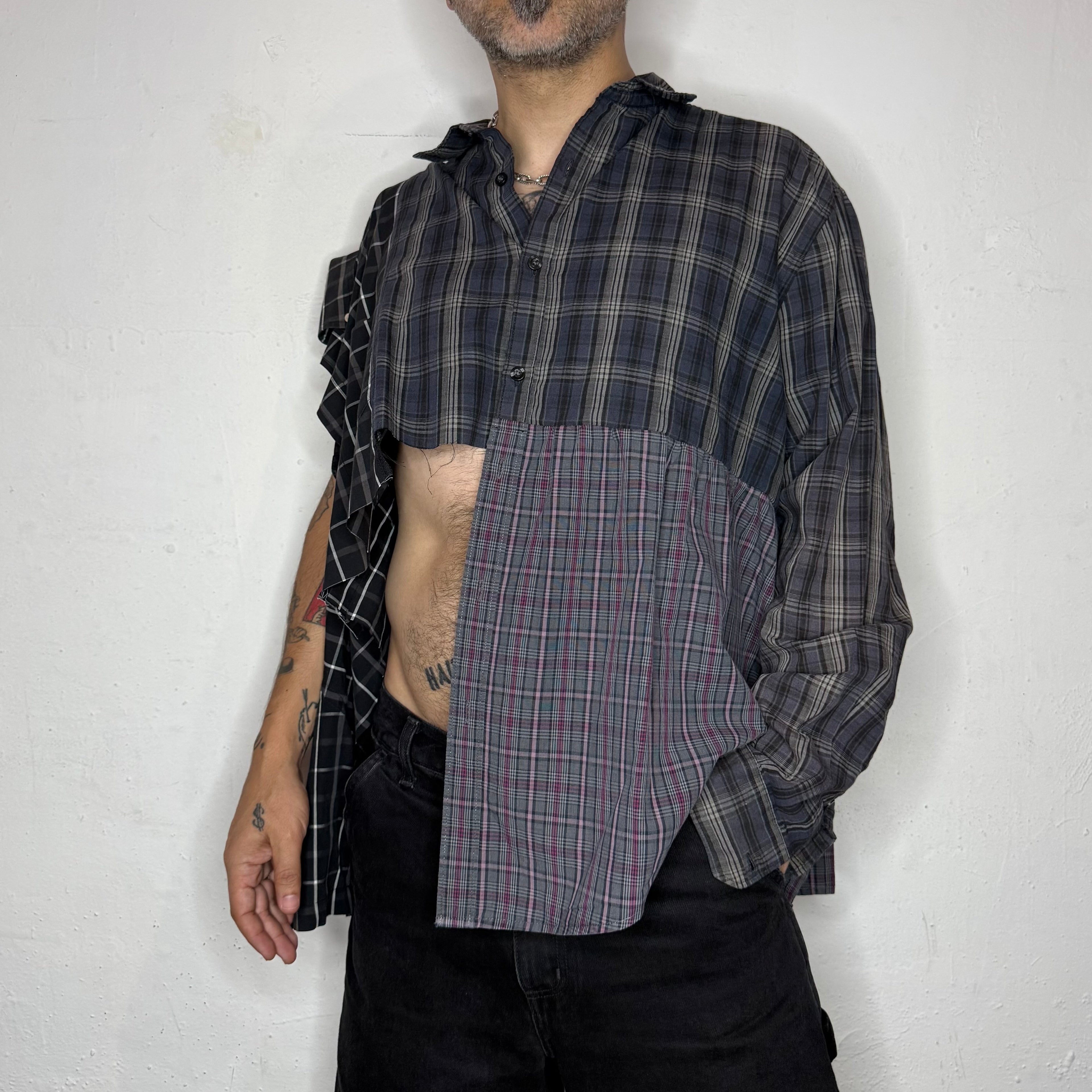Black Double Crop Shirt.