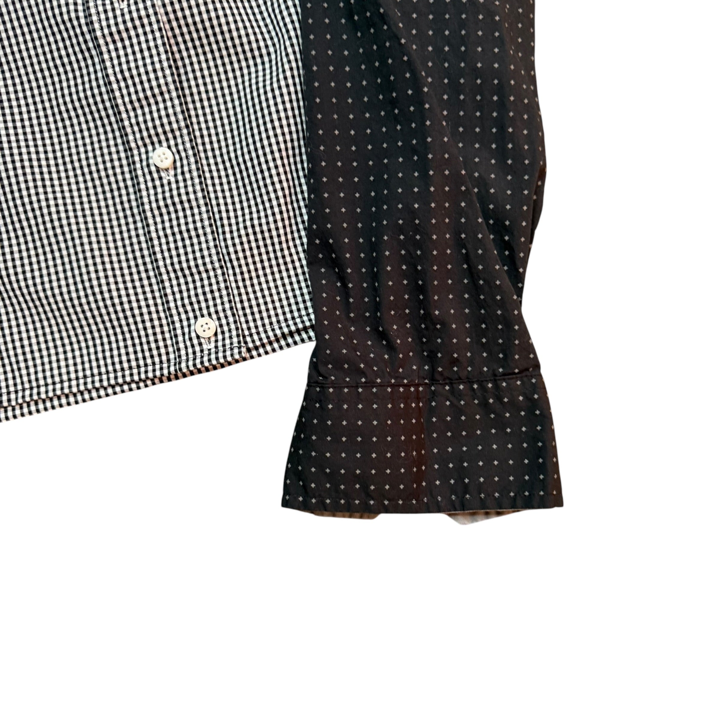 Black Dot Button Up Shorts. O/S