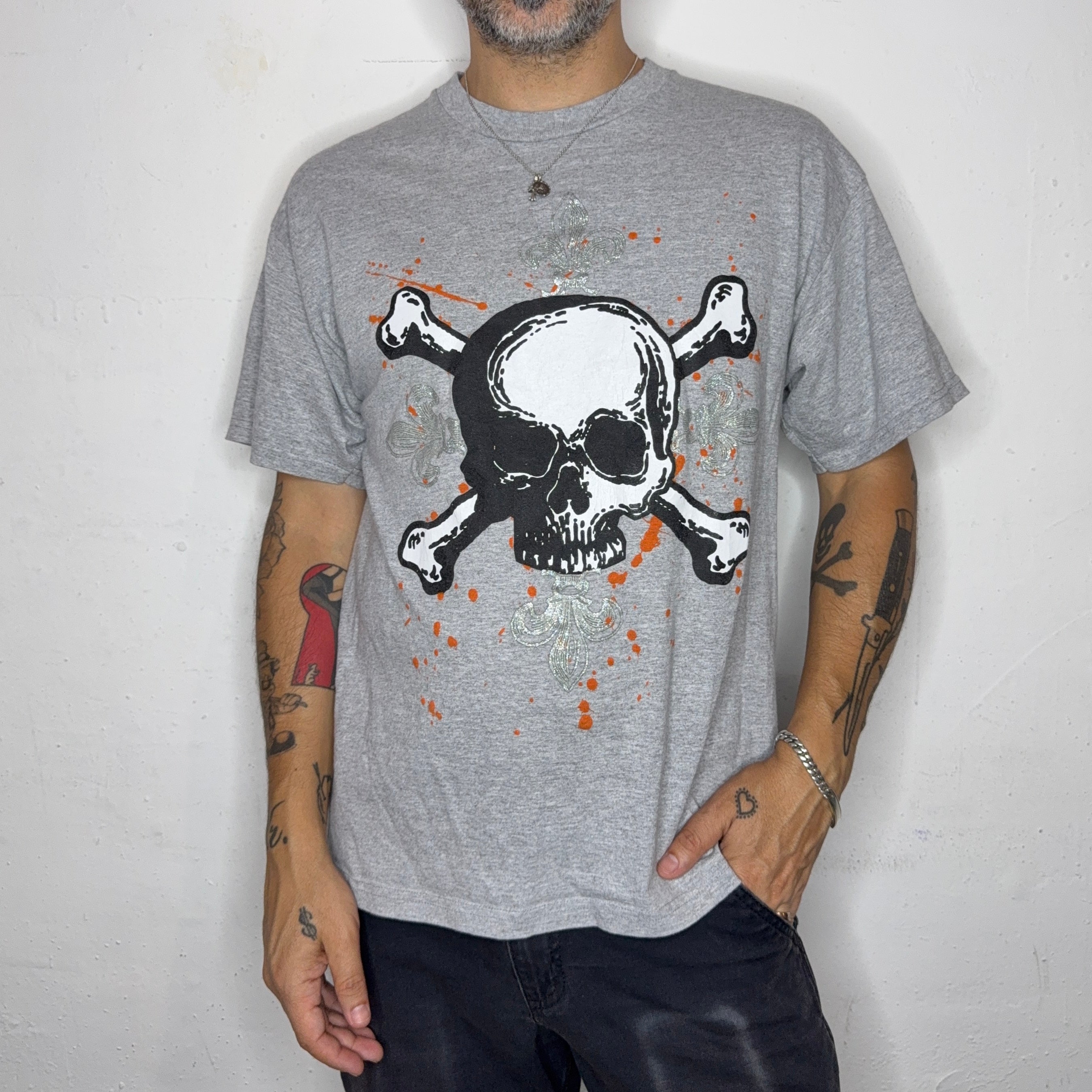 Skull Fleurs-DE-Lis T-Shirt. L