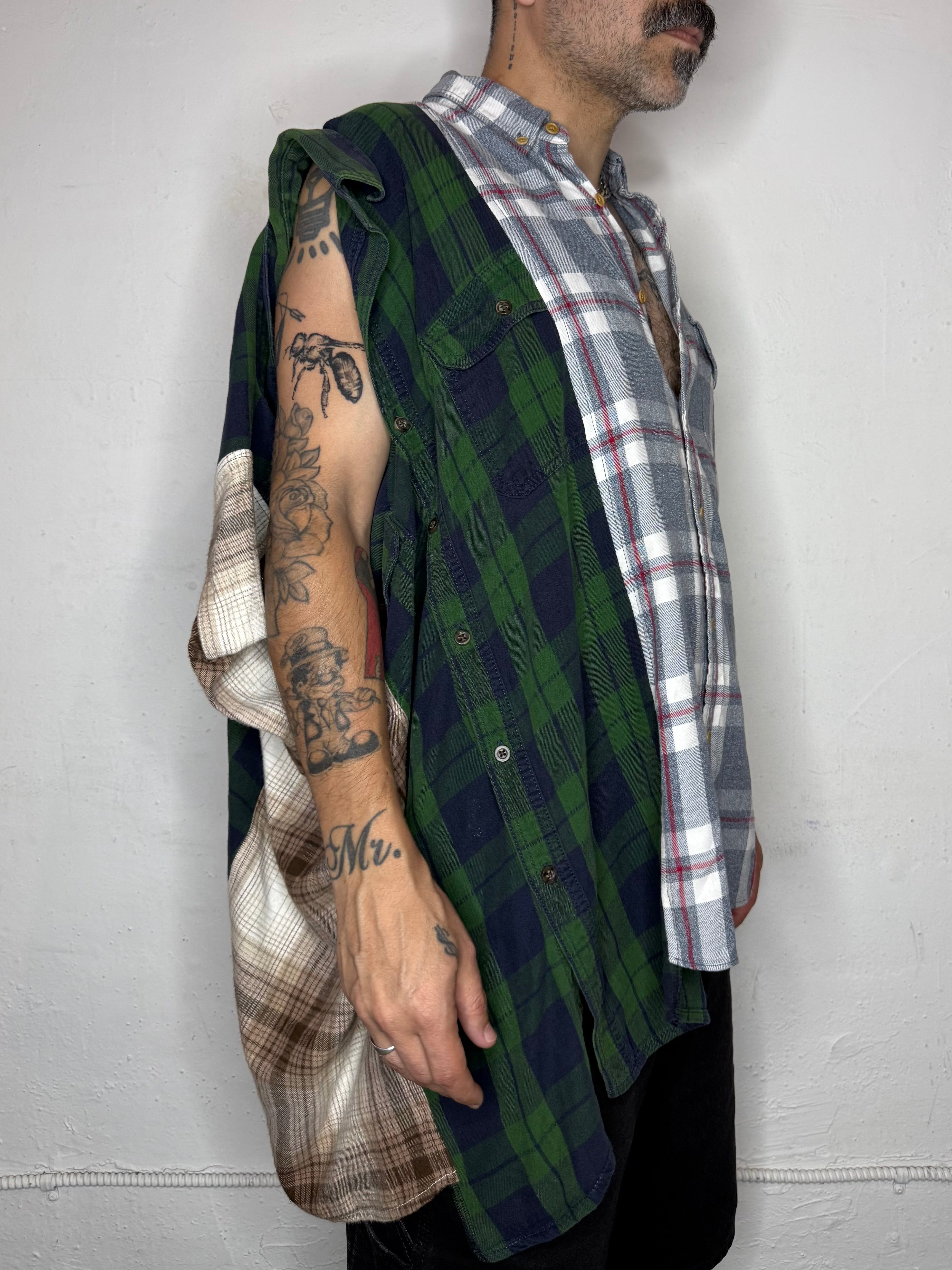 Flannel Button Up Muscle. L