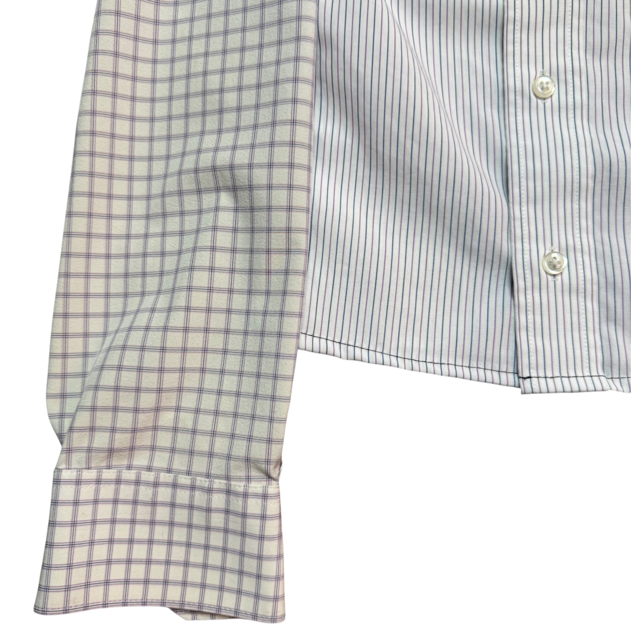 White Plaid Button Up Shorts. O/S