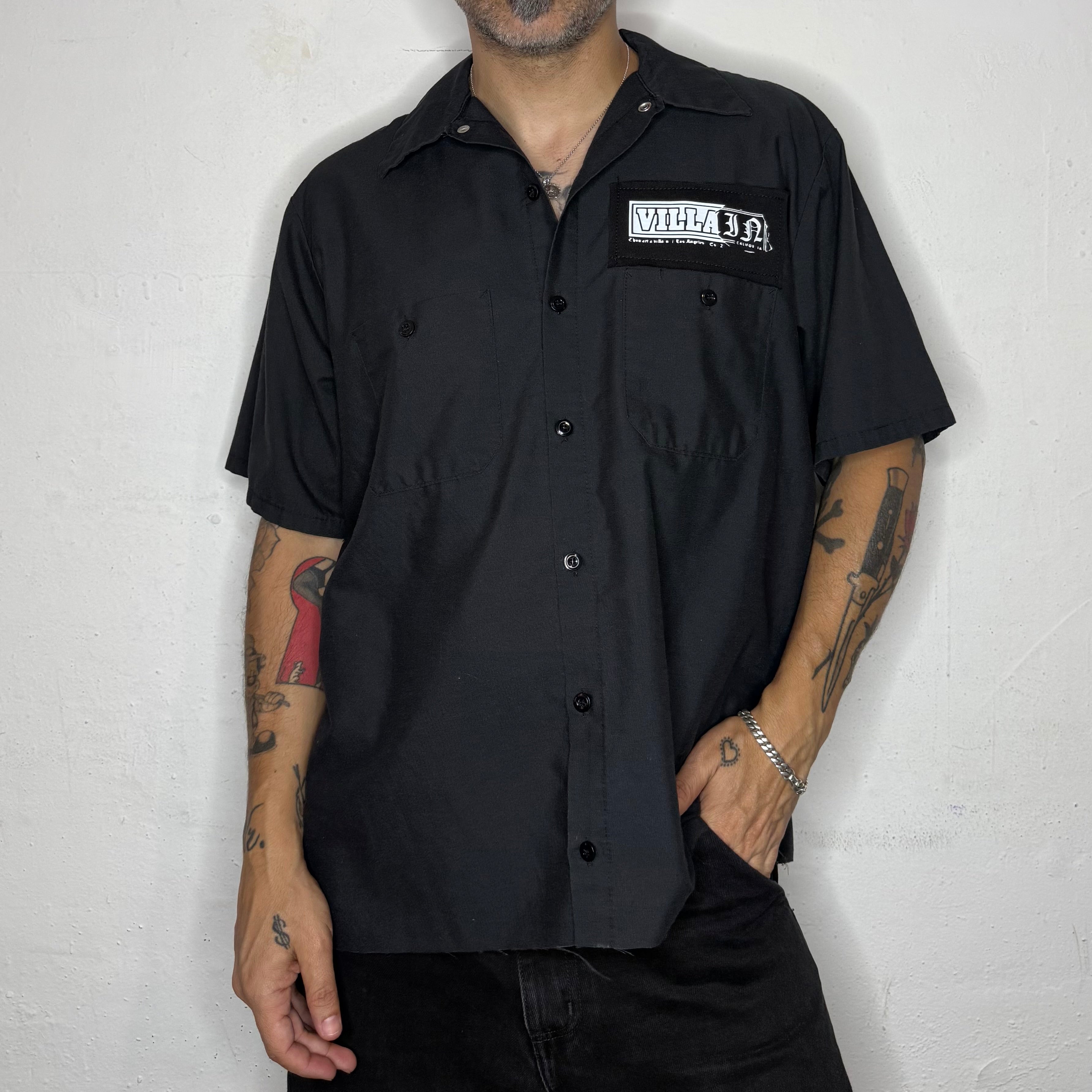 Villain Red Cap Work Shirt. L