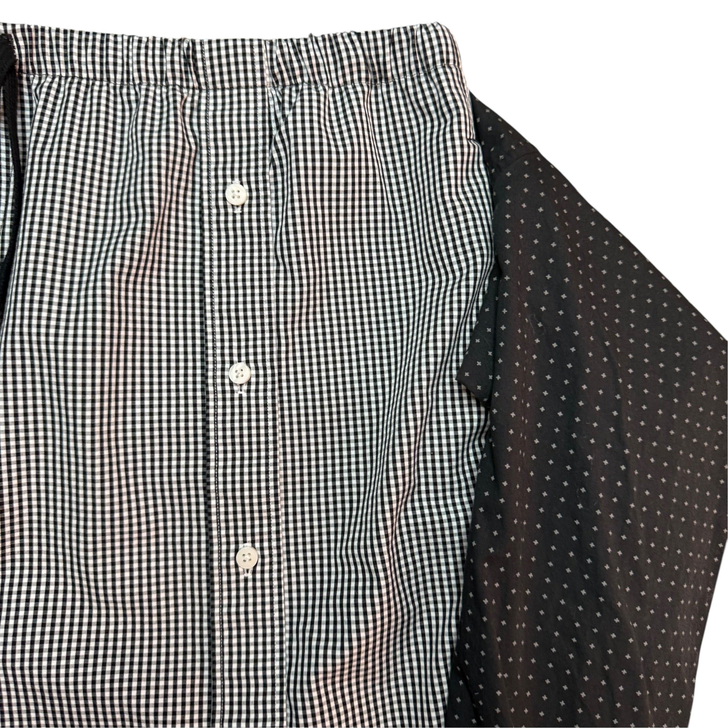 Black Dot Button Up Shorts. O/S